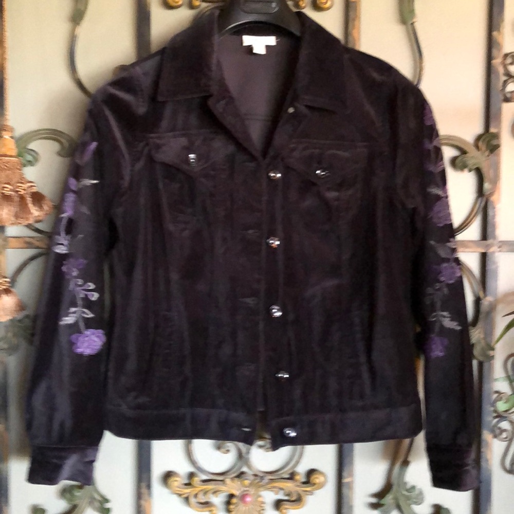 🎁Adorable Style & Co  embroidered velvet jacket